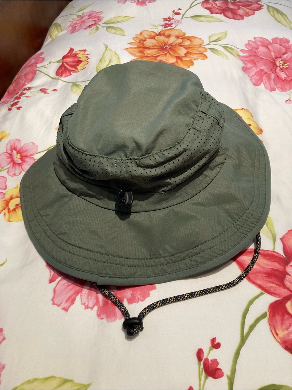 Men's Olive Green Outdoor Bucket Hat with Chin Cord